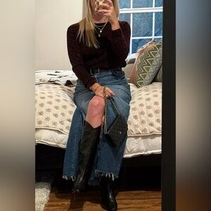 Reformation Tazz Maxi Denim Skirt